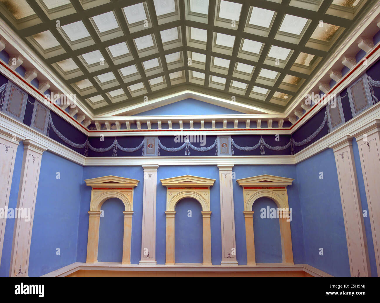 Interior architecture of the neoclassical Town Hall (19th century), in