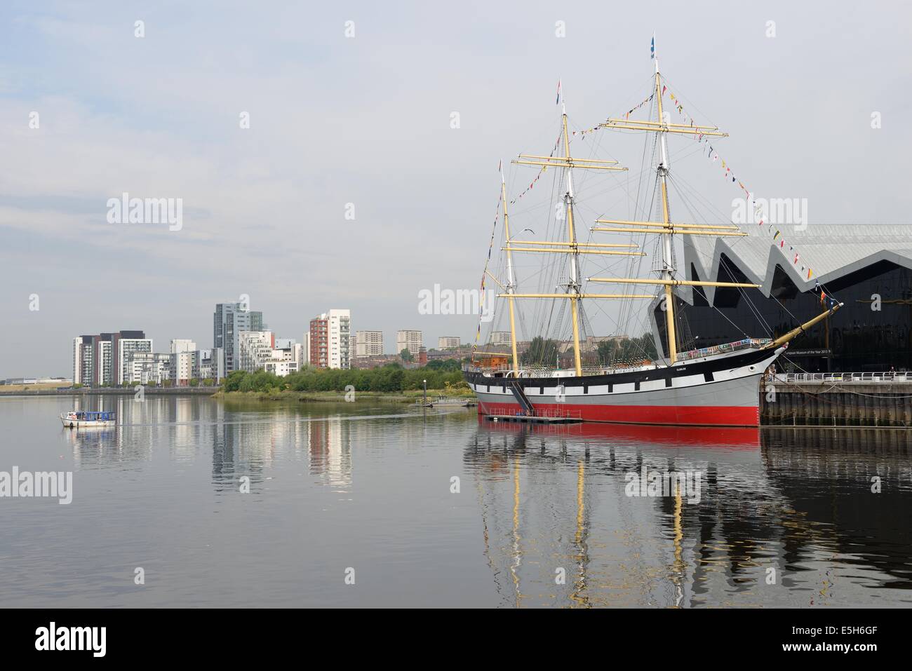The Glenlee sailing ship on the river Clyde at the Glasgow transport