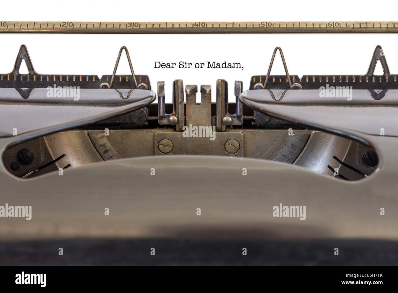 The Words 'Dear Sir or Madam' written on a typewriter Stock Photo