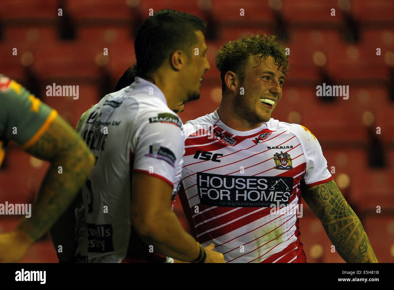Rugby League - engage Super League - Celtic Crusaders v Wigan Warriors -  The Racecourse Ground. Wigan Warriors' Josh Charnley sores a try Stock  Photo - Alamy