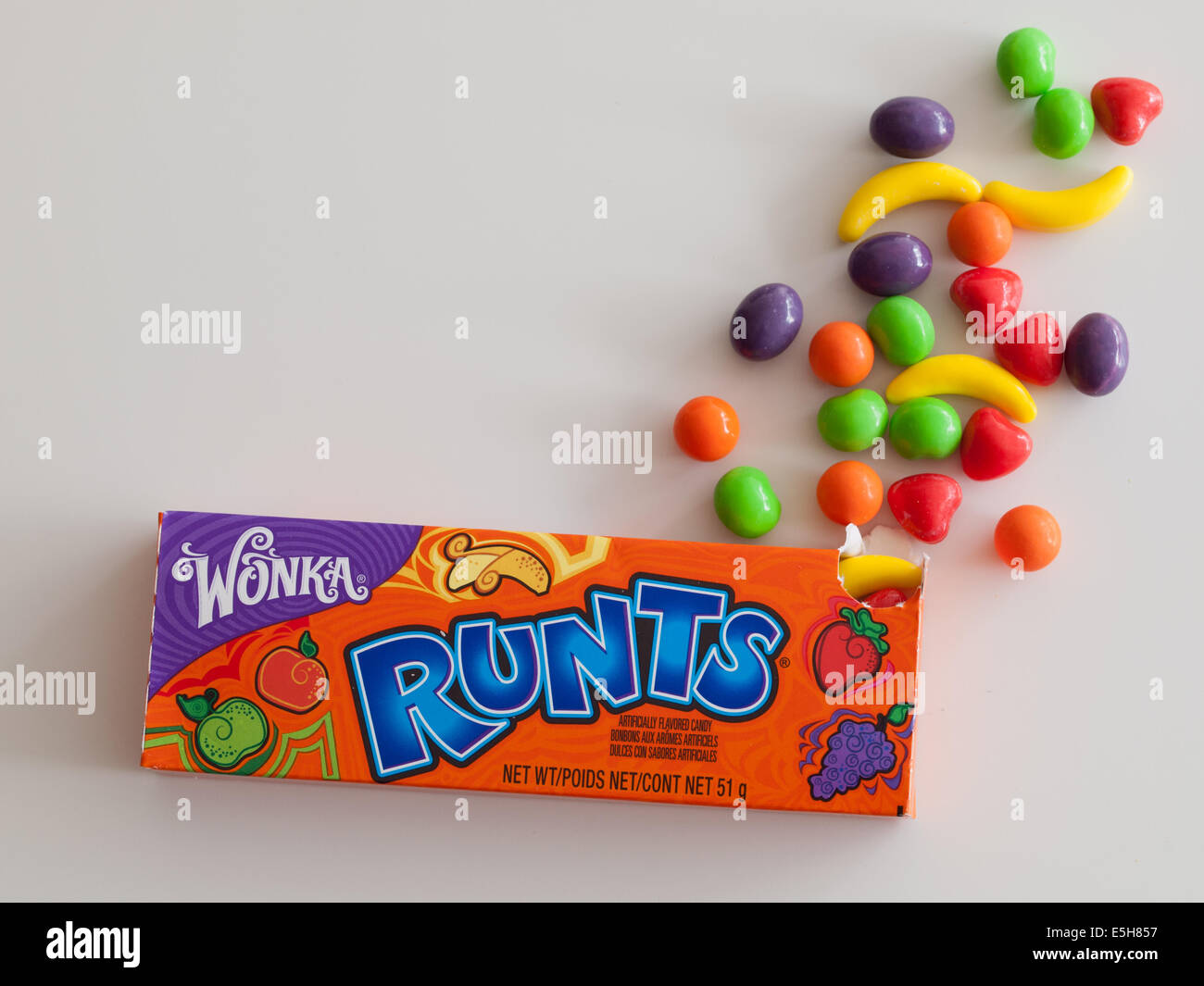A box of Runts (or Fruit Runts) candy. These hard candies are sold by