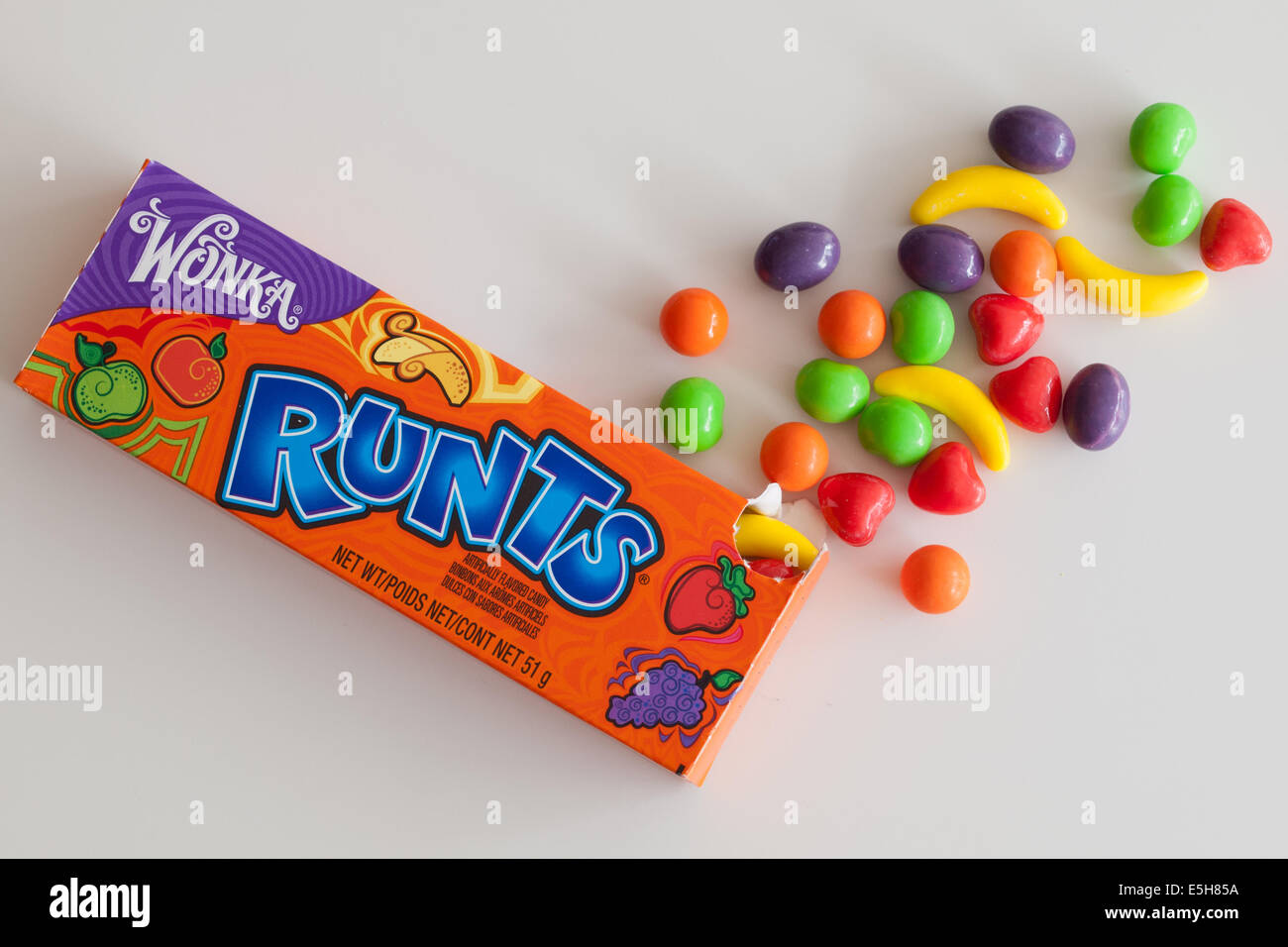 A box of Runts (or Fruit Runts) candy. These hard candies are sold by