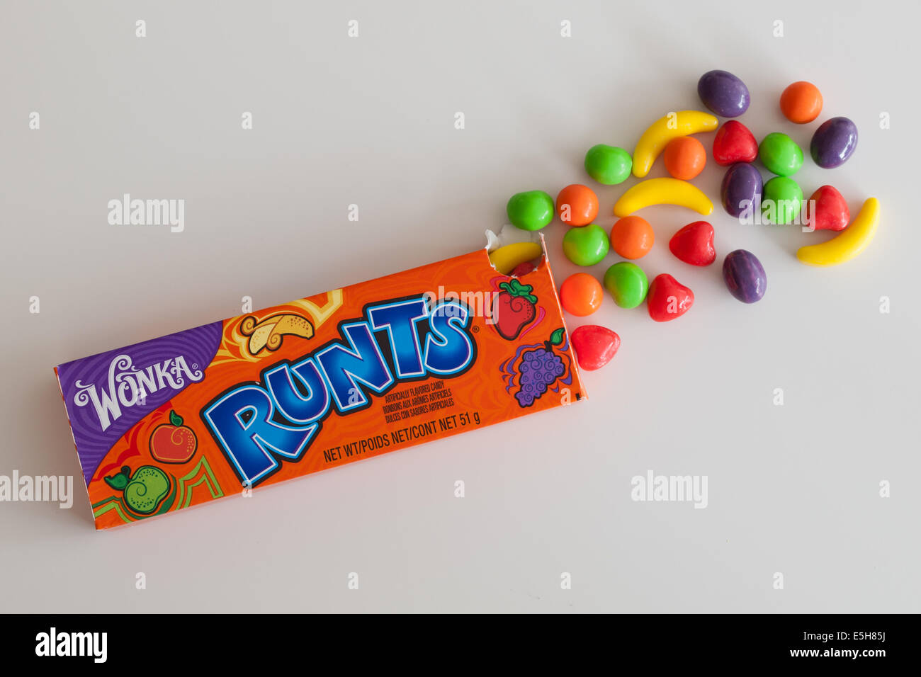 A box of Runts (or Fruit Runts) candy. These hard candies are sold by