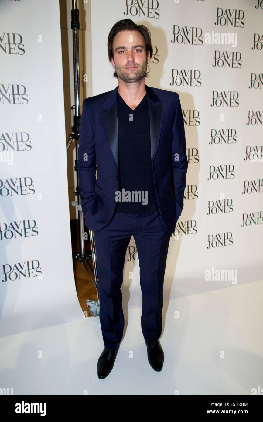 David Jones Elizabeth Street store, level 7, Sydney, NSW, Australia. 30 July 2014. Australian actor Matthew Le Nevez arrives for the David Jones Spring/Summer 2014 Fashion Launch at the David Jones Elizabeth Street store, level 7, in Sydney. Copyright Credit:  2014 Richard Milnes/Alamy Live News Stock Photo