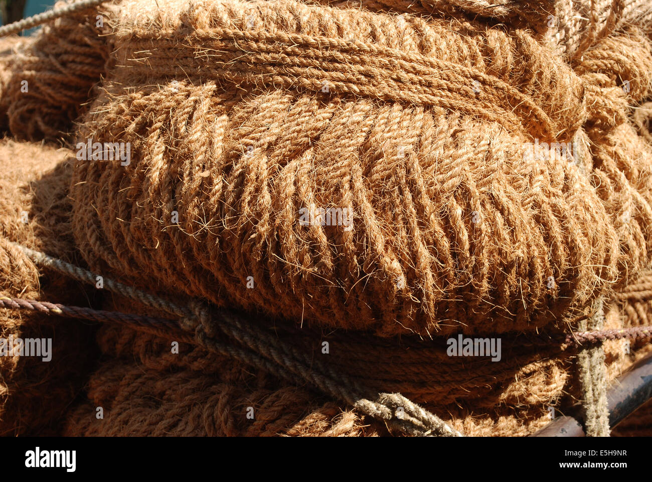 close up of coir rope,kerala,india Stock Photo