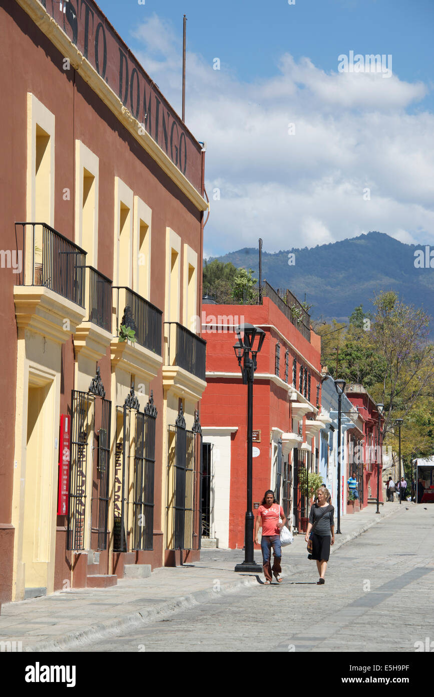 Macedonio Alcala pedestrianised street Oaxaca City Mexico Stock Photo
