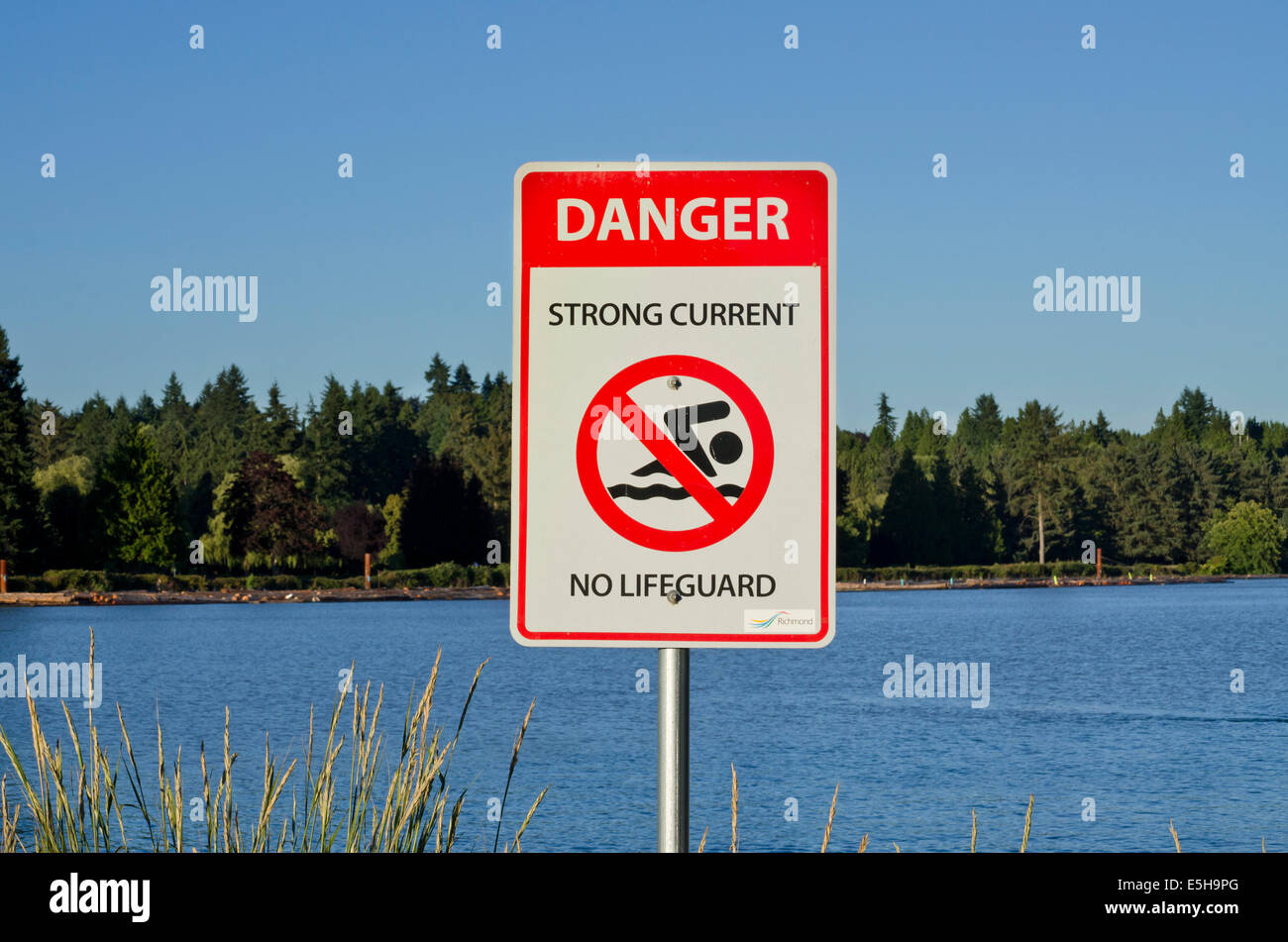Danger No Swimming Sign