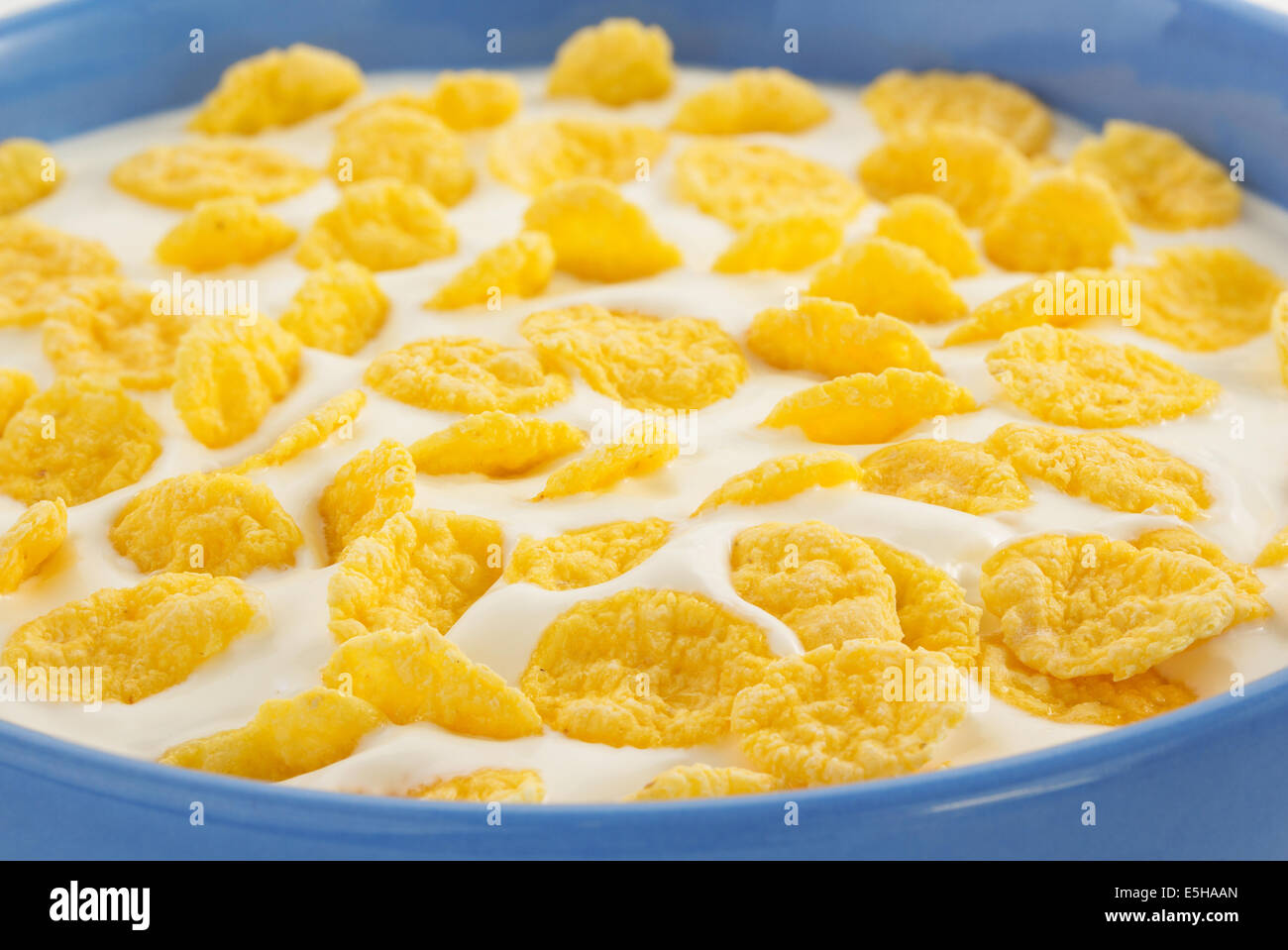 corn flakes and milk in bowl Stock Photo Alamy