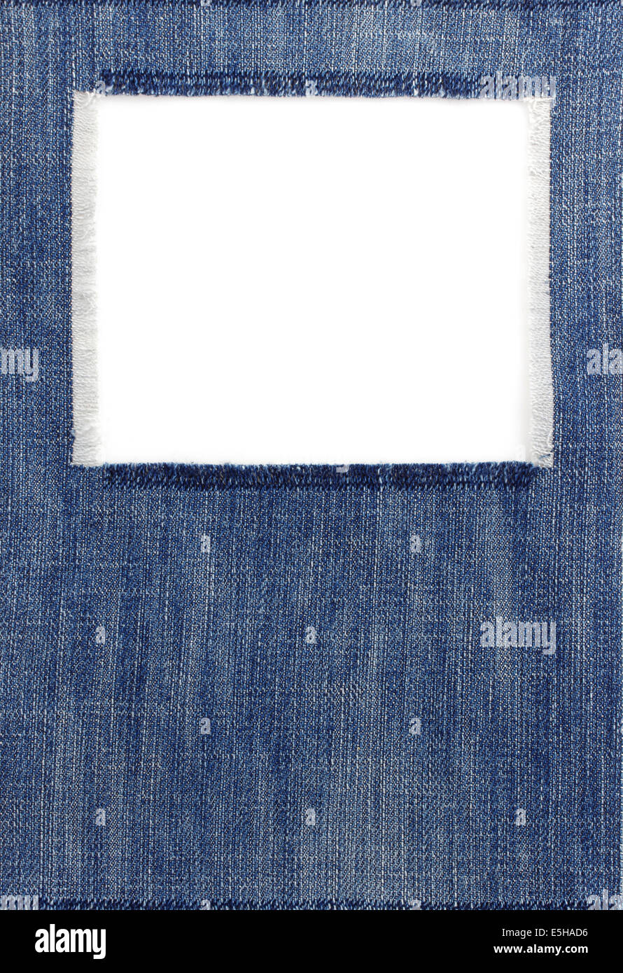 jeans blue texture on white background Stock Photo