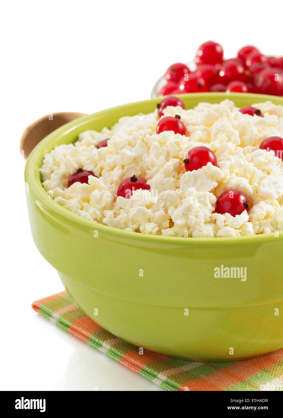 cottage cheese in bowl on white background Stock Photo - Alamy