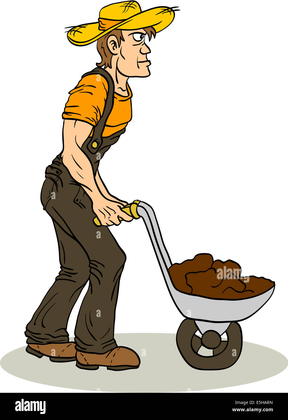Farmer rake character cartoon hi-res stock photography and images - Alamy