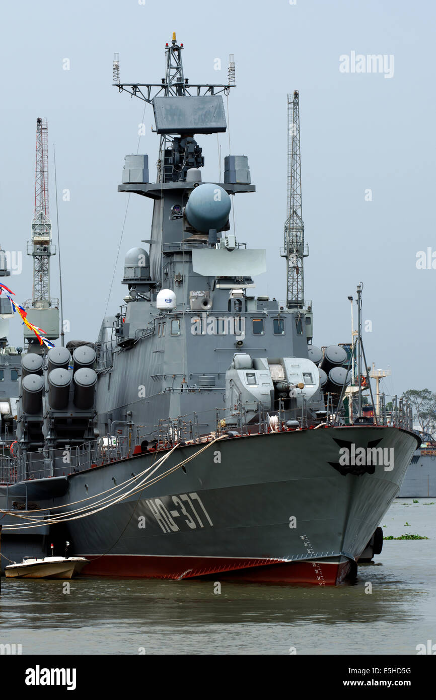 The first high-speed missile boats made by Vietnam, docked in Ho Chi Minh City, Vietnam. Stock Photo