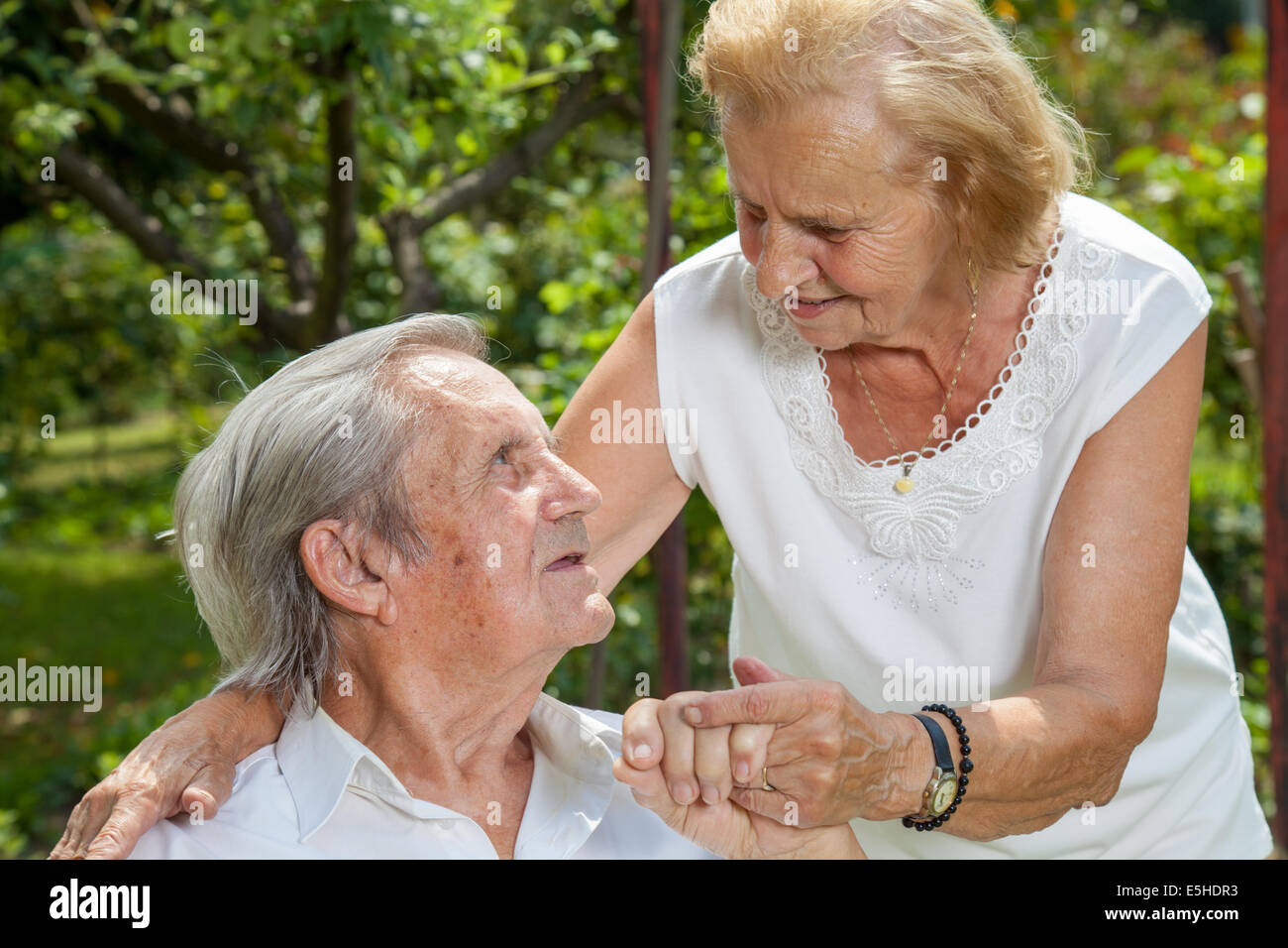 Elderly couple in love Stock Photo