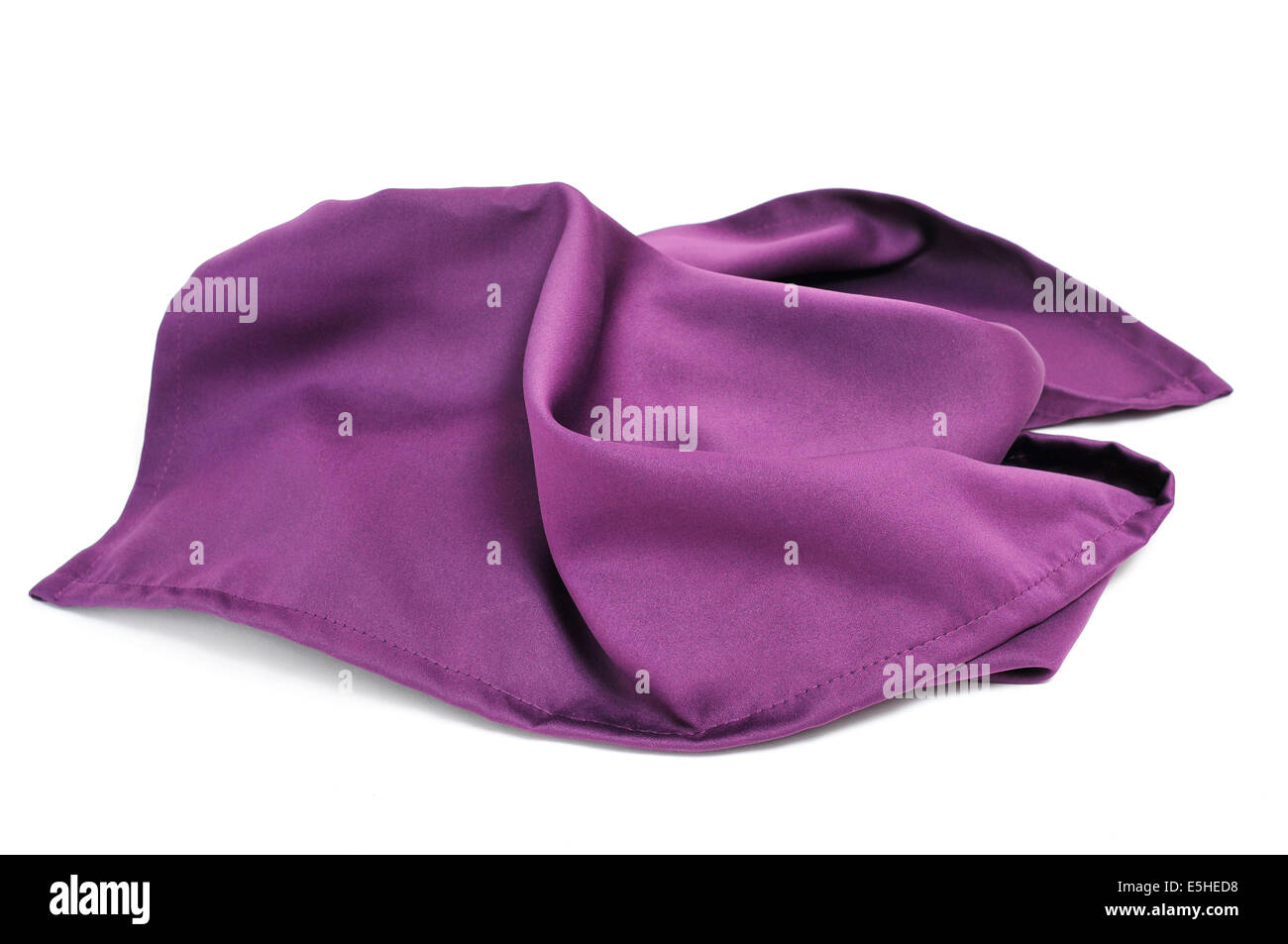 a purple silk scarf on a white background Stock Photo