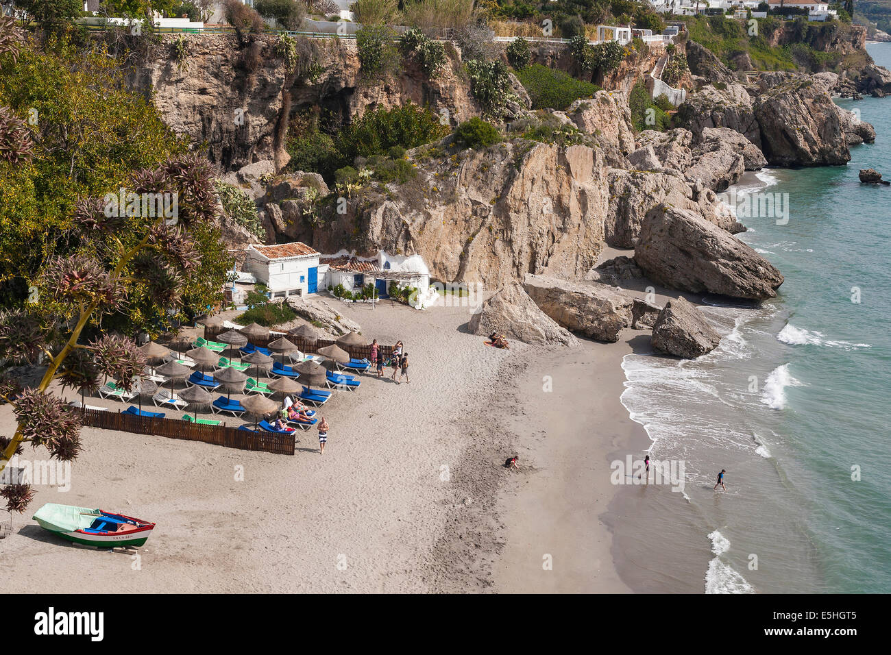 Spain Andalucia, Nerja, Calahonda beach, aerial Stock Photo