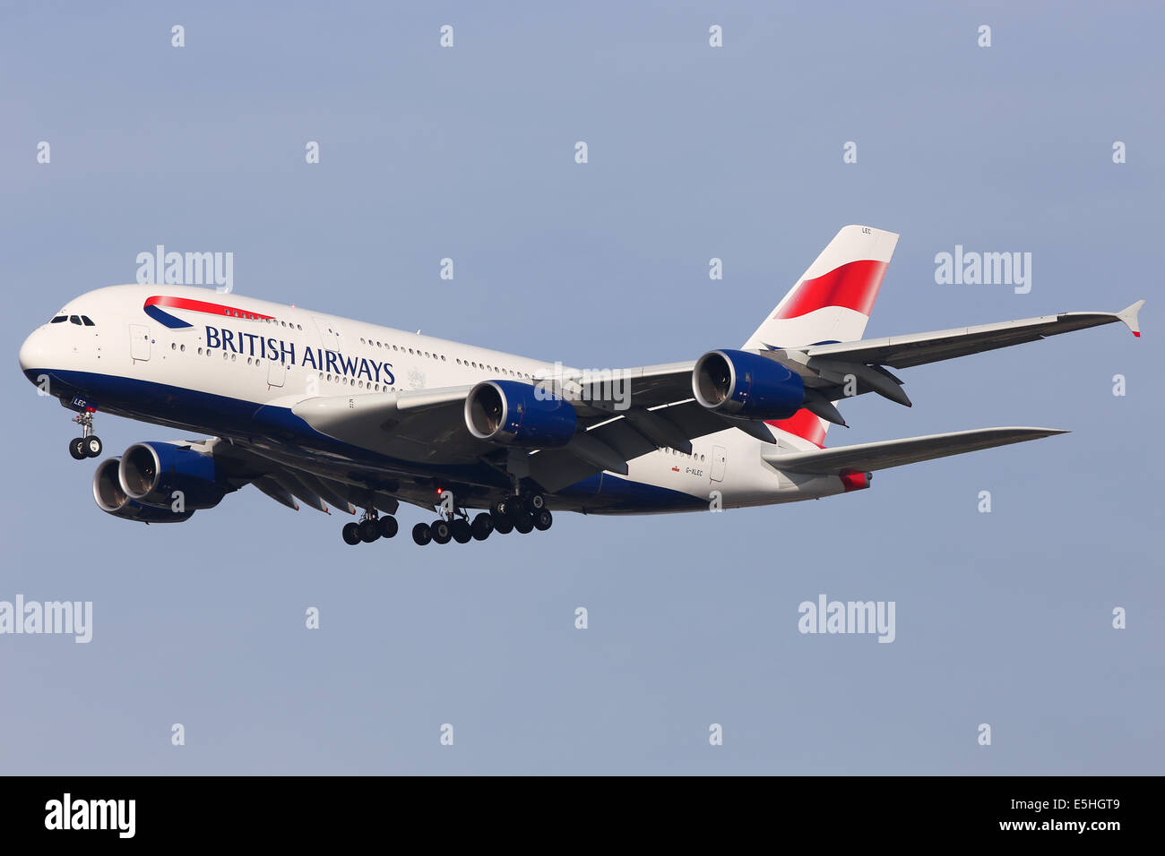 British Airways Airbus A380 arrives in London Heathrow from San