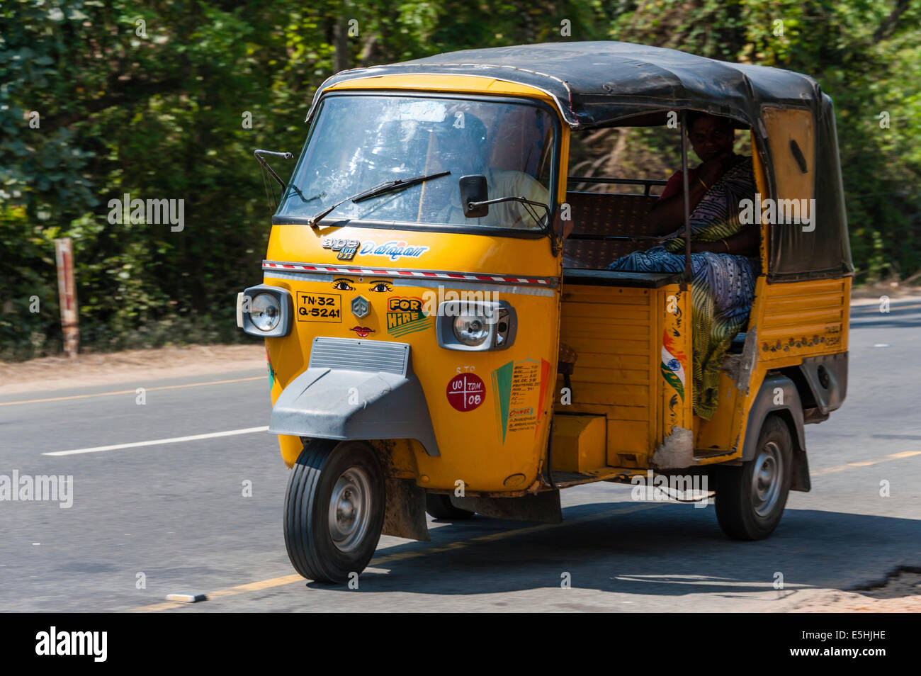 Auto rickshaw moving on the road, Chennai, Tamil Nadu, India Stock Photo -  Alamy