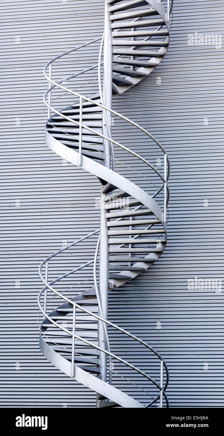 Spiral staircase made of steel, Coburg, Bavaria, Germany Stock Photo