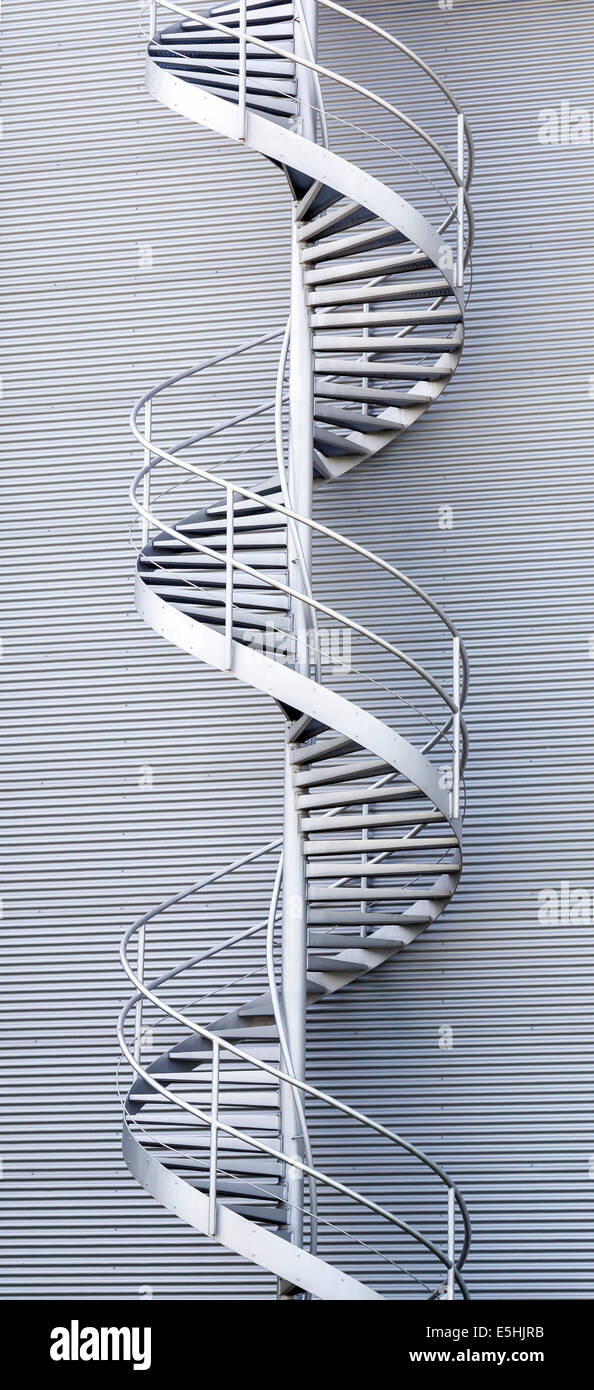 Spiral staircase made of steel, Coburg, Bavaria, Germany Stock Photo