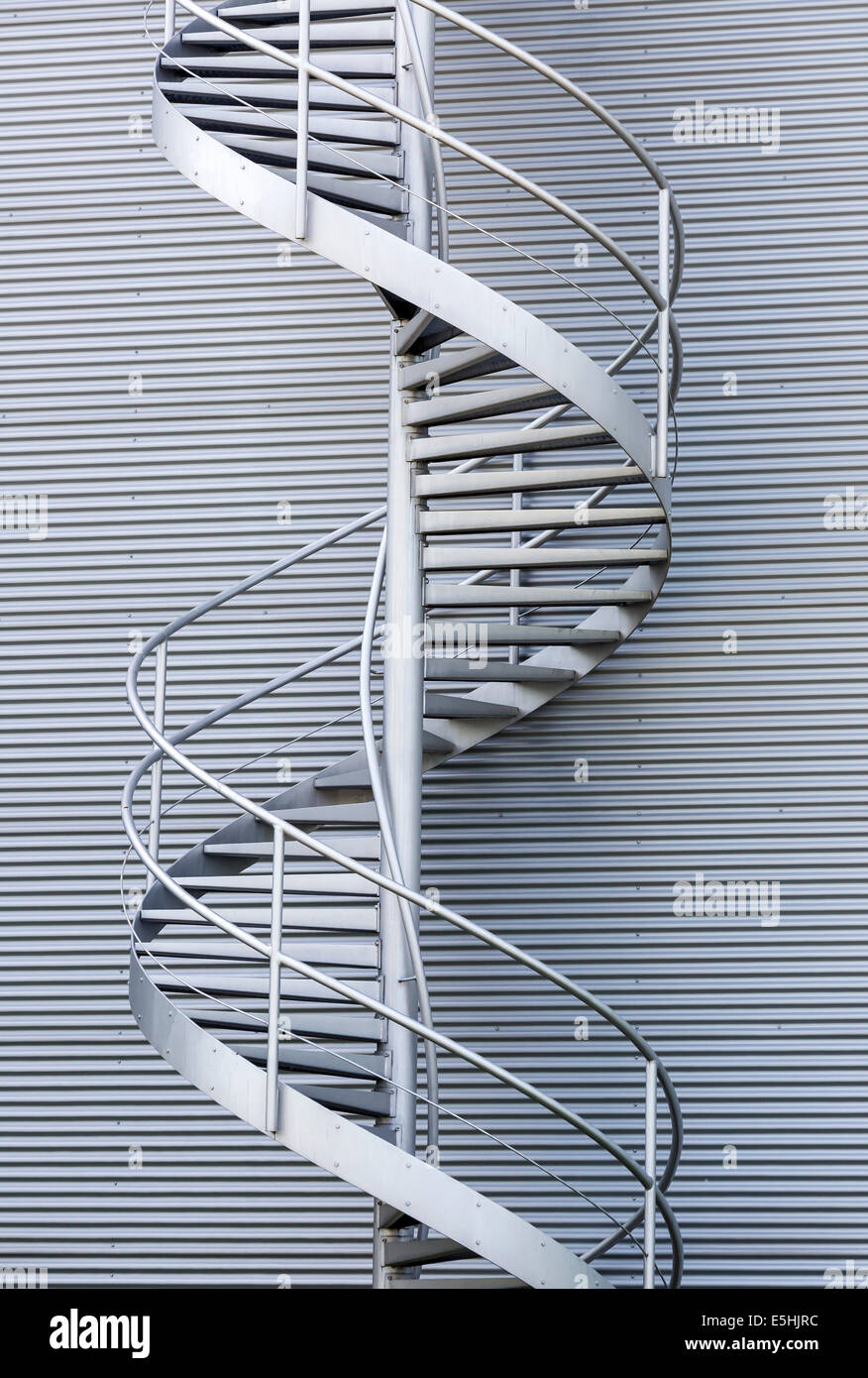 Spiral staircase made of steel, Coburg, Bavaria, Germany Stock Photo