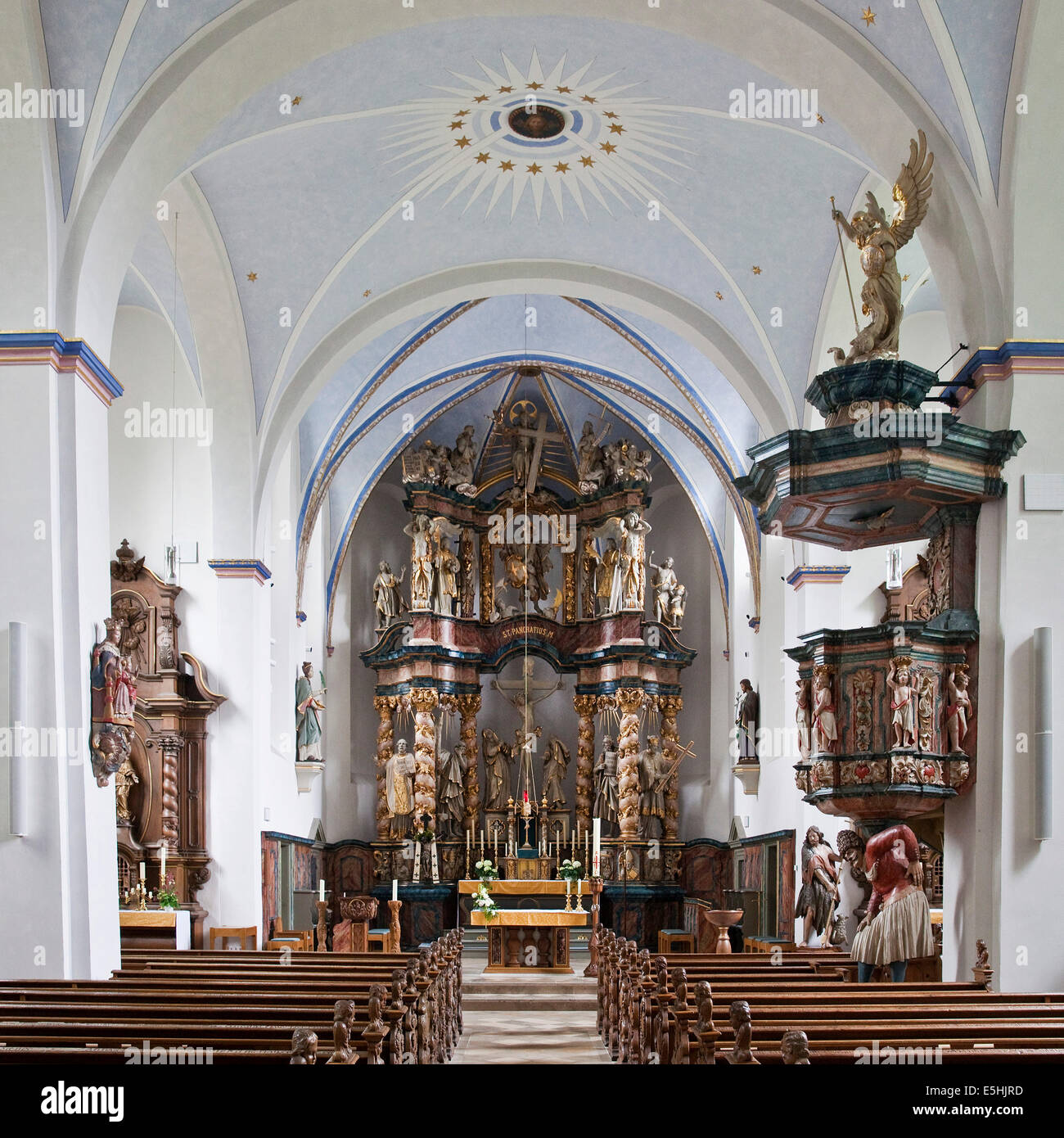 Baroque Church of St. Pancras, Körbecke, Möhnesee, Sauerland, North Rhine-Westphalia, Germany Stock Photo