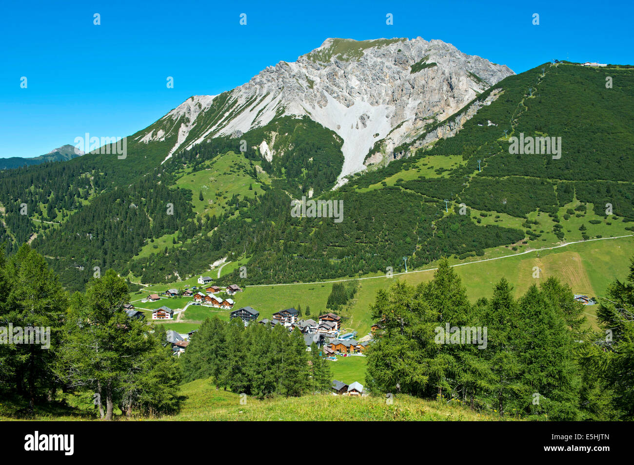 In the Malbun hiking area, behind Mt. Ochsenkopf, Principality of Liechtenstein Stock Photo