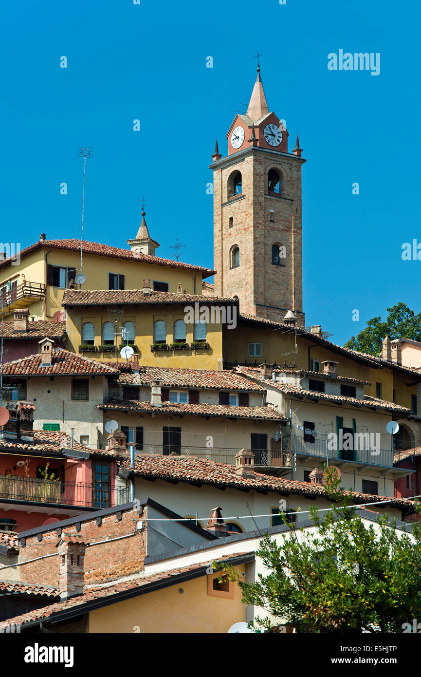 Historic centre of Monforte d'Alba, Province of Cuneo, Piedmont, Italy Stock Photo