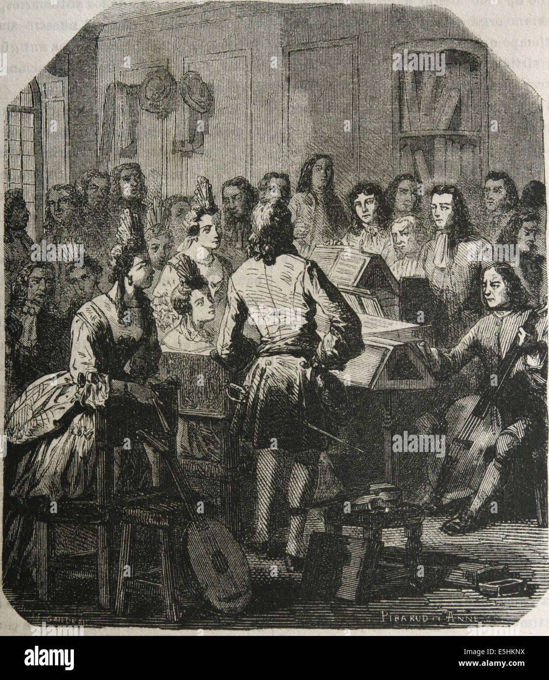 Thomas Britton (1657 1714). English charcoal merchant and concert promoter. Engravig by Ribaraud,1879. Stock Photo