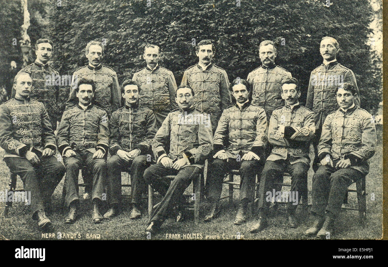 Postcard of Herr Kandt's band Stock Photo