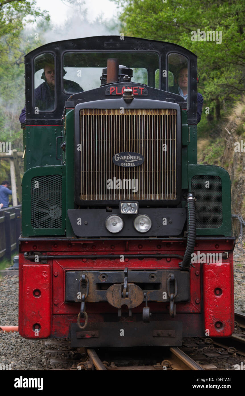 Ffestiniog Railway diesel locomotive 'Upnor Castle' at Tan -y-Bwlch station Stock Photo