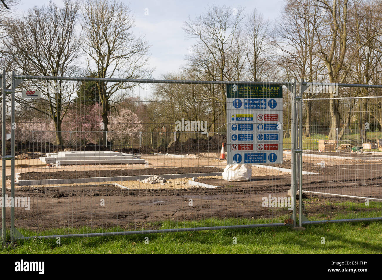Landscape work being undertaken by Lambert Walker Conservation and Restoration Ltd. in Queens