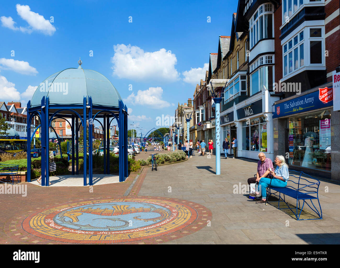 Shops on The Square, St Anne's Road West in St Anne's town centre, Lytham St Annes, Fylde Coast , Lancashire, UK Stock Photo