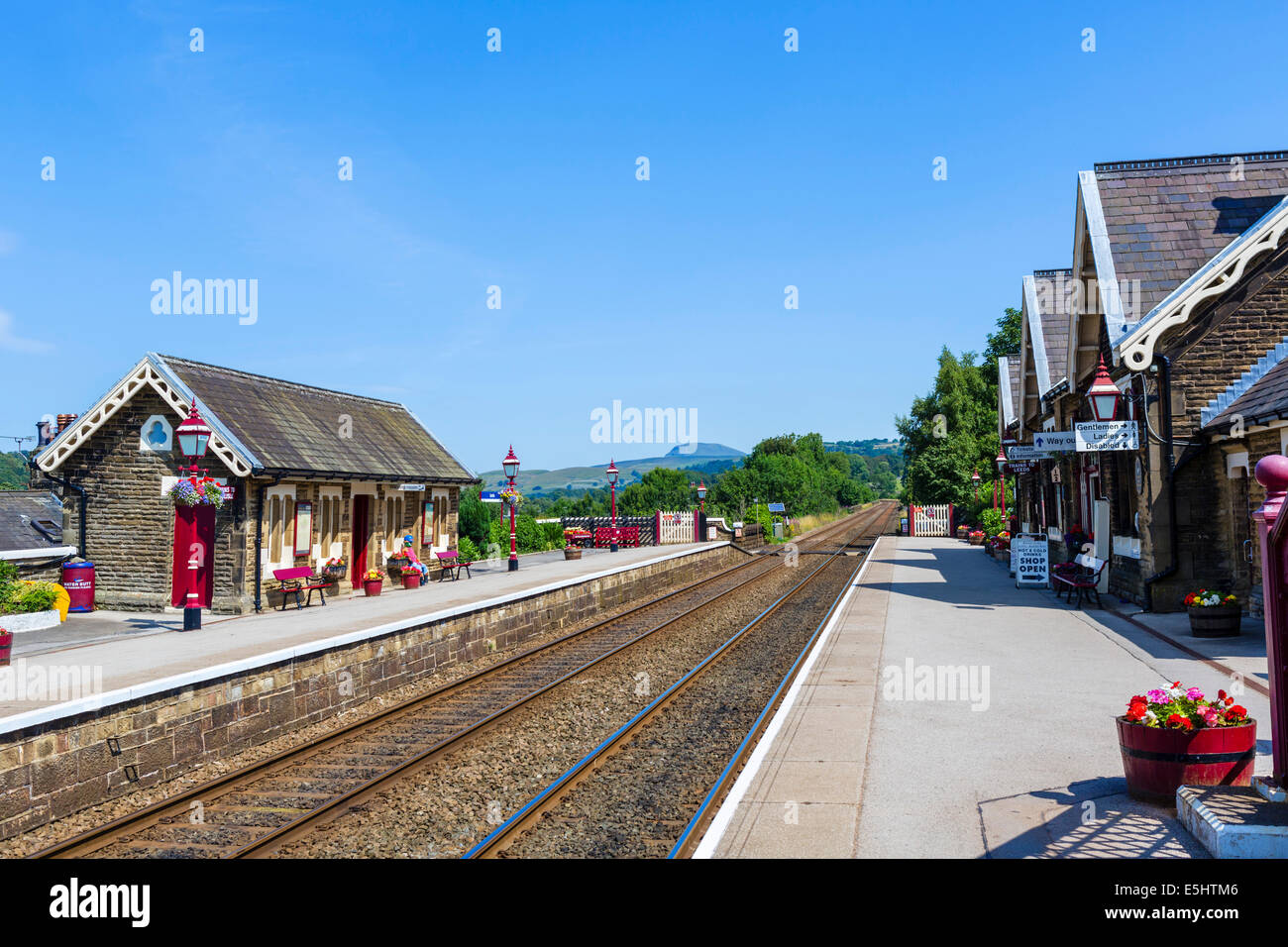 Settle Railway Station, start of the Settle Carlisle Railway, North Yorkshire, UK Stock Photo
