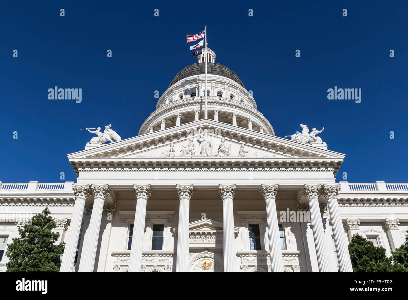California State Capitol front facade in downtown Sacramento. Stock Photo