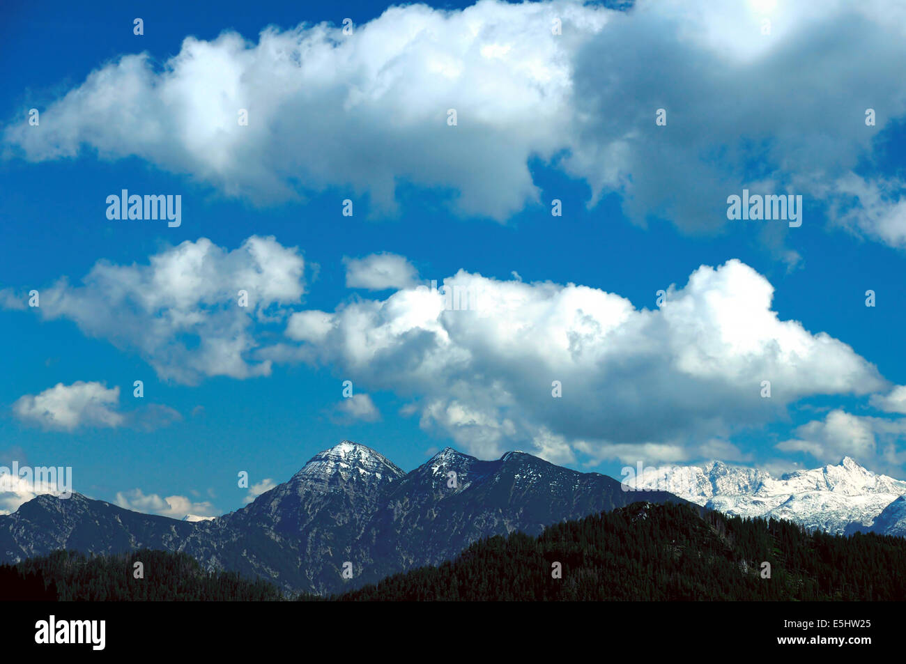 Mountainous panorama in the alps Stock Photo