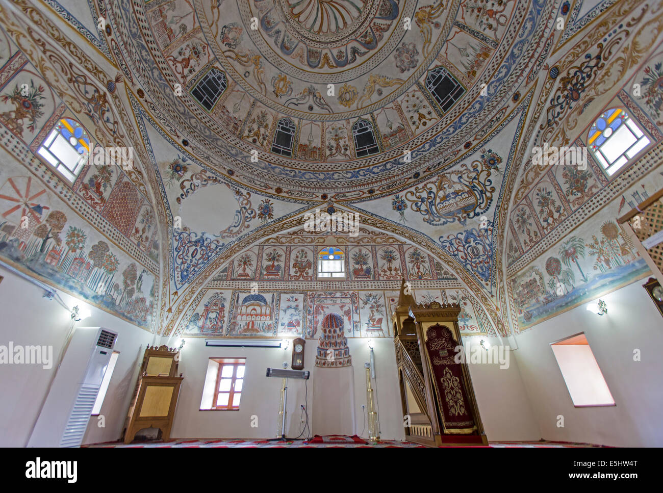 Interior of village mosque Kula Manisa Turkey Stock Photo