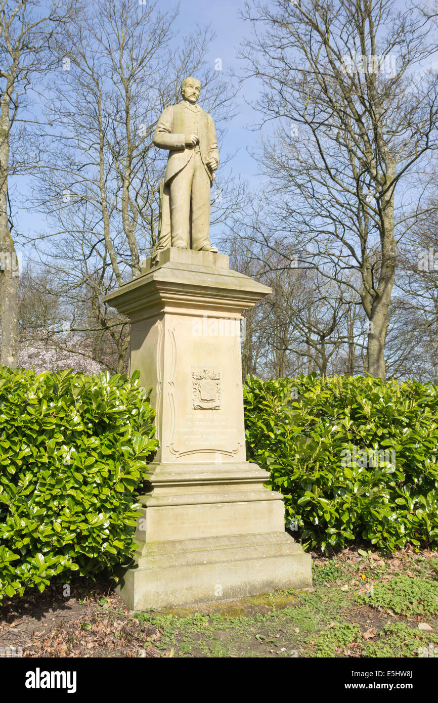 A statue of J.T. Fielding JP in Queen Park, Bolton. Fielding (18491894