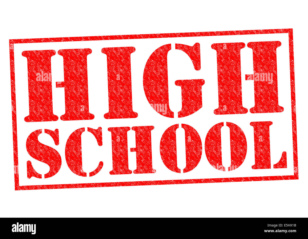 HIGH SCHOOL red Rubber Stamp over a white background. Stock Photo