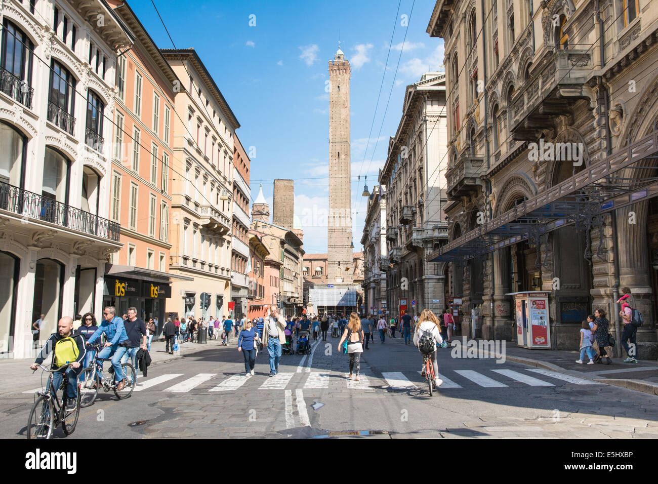 Bologna,ItalyMay 17,2014view of the famous twin towers in the centre