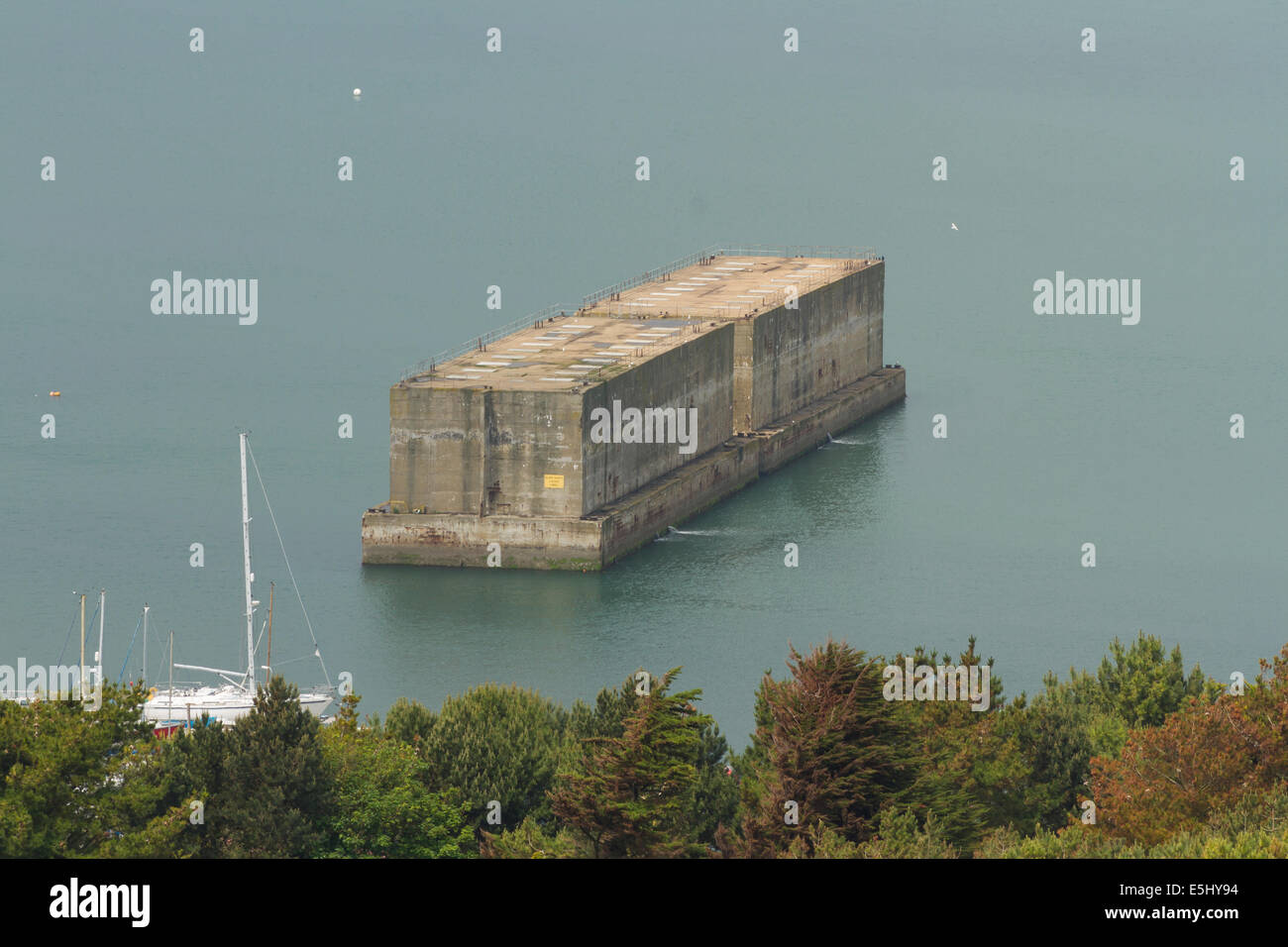 Remaining WWII phoenix caisson, in Portland Harbour, Dorset, England