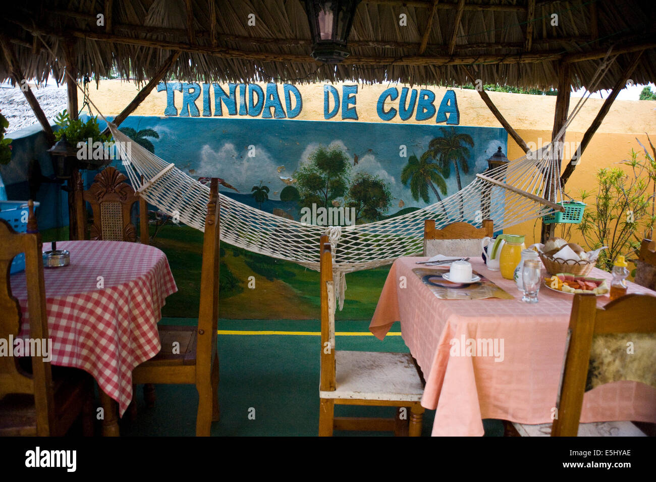 Breakfast setting at a Casa Particular (Bed & Breakfast) in Trinidad