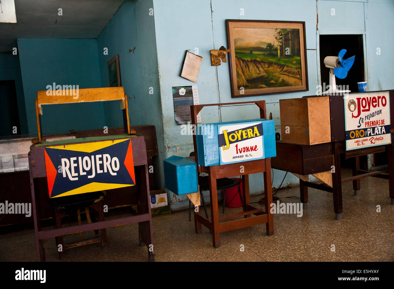 Watch And Jewelry Repair Shop In Havana Cuba Stock Photo