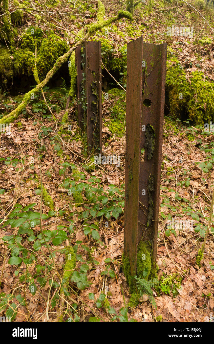 Rare UK anti invasion obstacles metal anti tank rails. Part of