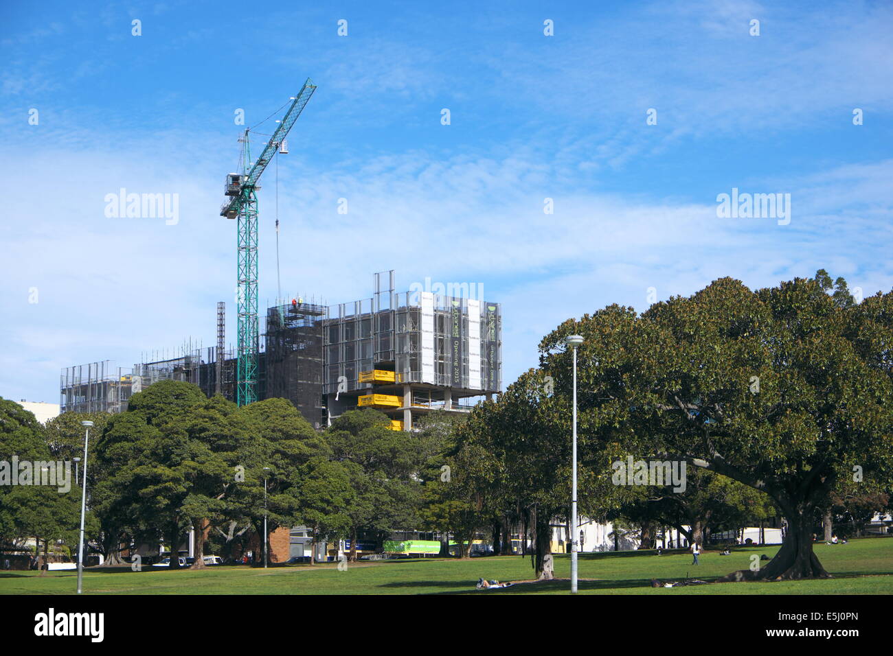 Victoria Park Sydney Australia,  in Chippendale is a 9 hectare public park, university residences being built too Stock Photo