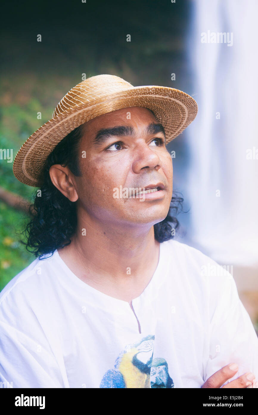 Brazilian musician Doriva at home in Tocantins Stock Photo