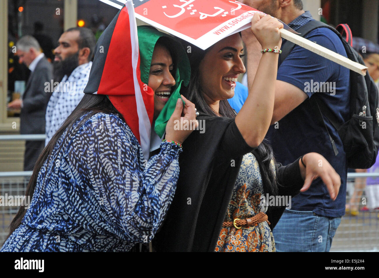 London, UK, 01 August 2014, Pro Palestine demonstration outside Israeli