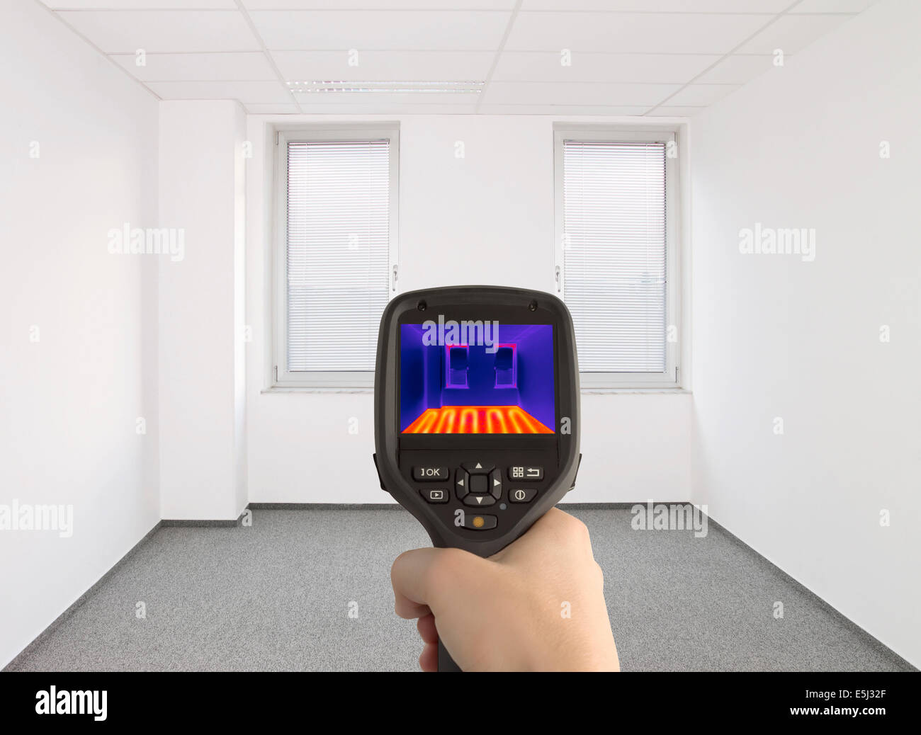 Controlling Underfloor Heating with Thermal Camera Stock Photo