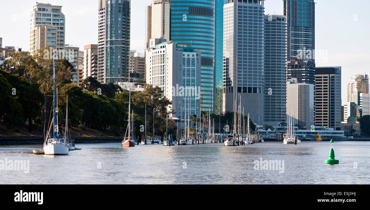 Boats on the Brisbane river Stock Photo Alamy