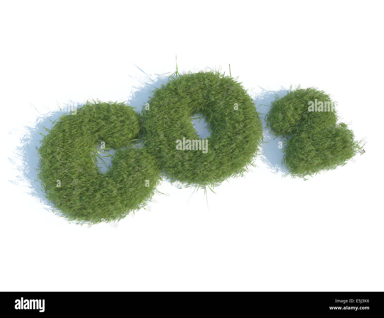 Co2 - Carbon dioxide text covered in grass Stock Photo