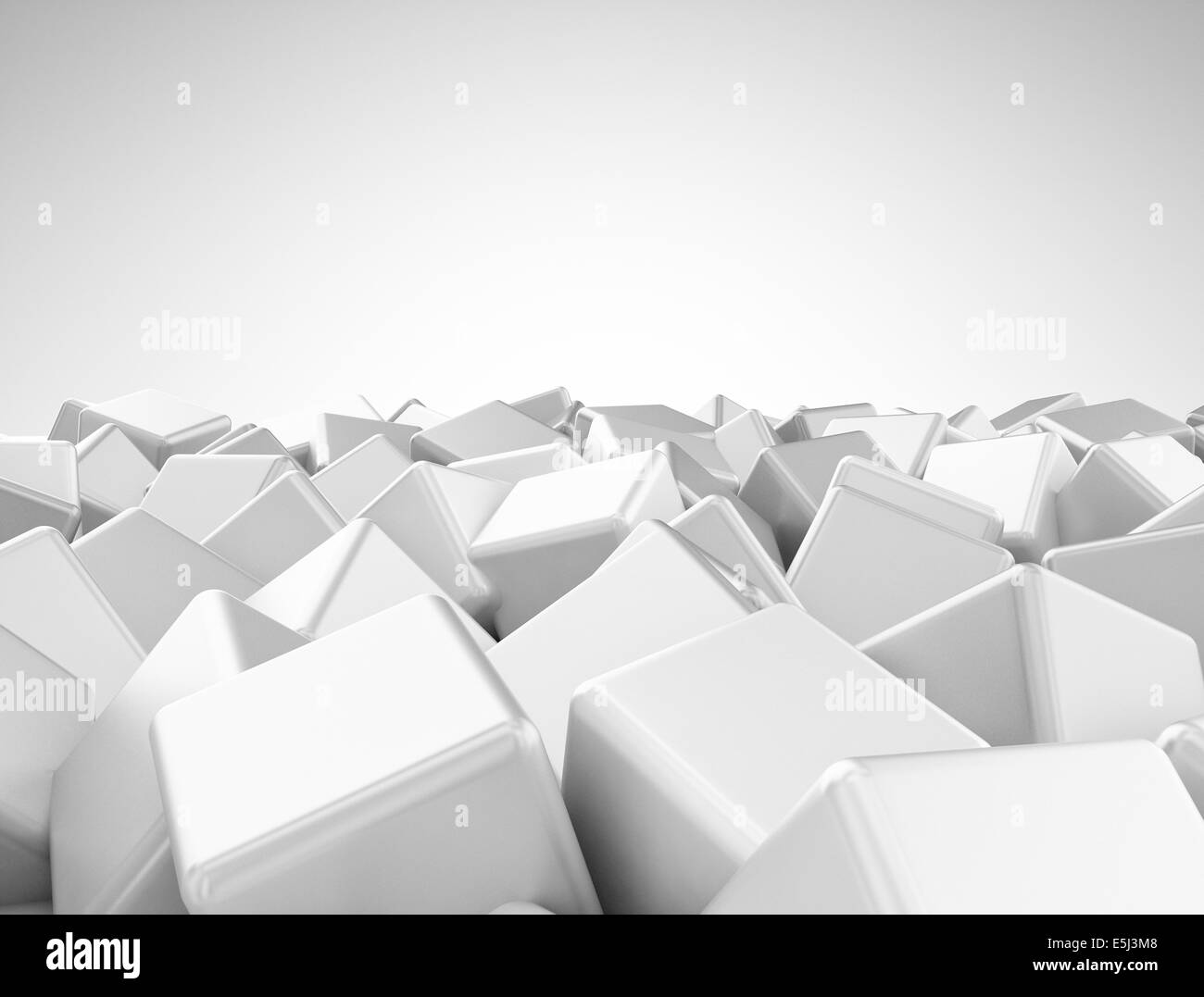 Abstract digital illustration of chaotic 3d cubes Stock Photo
